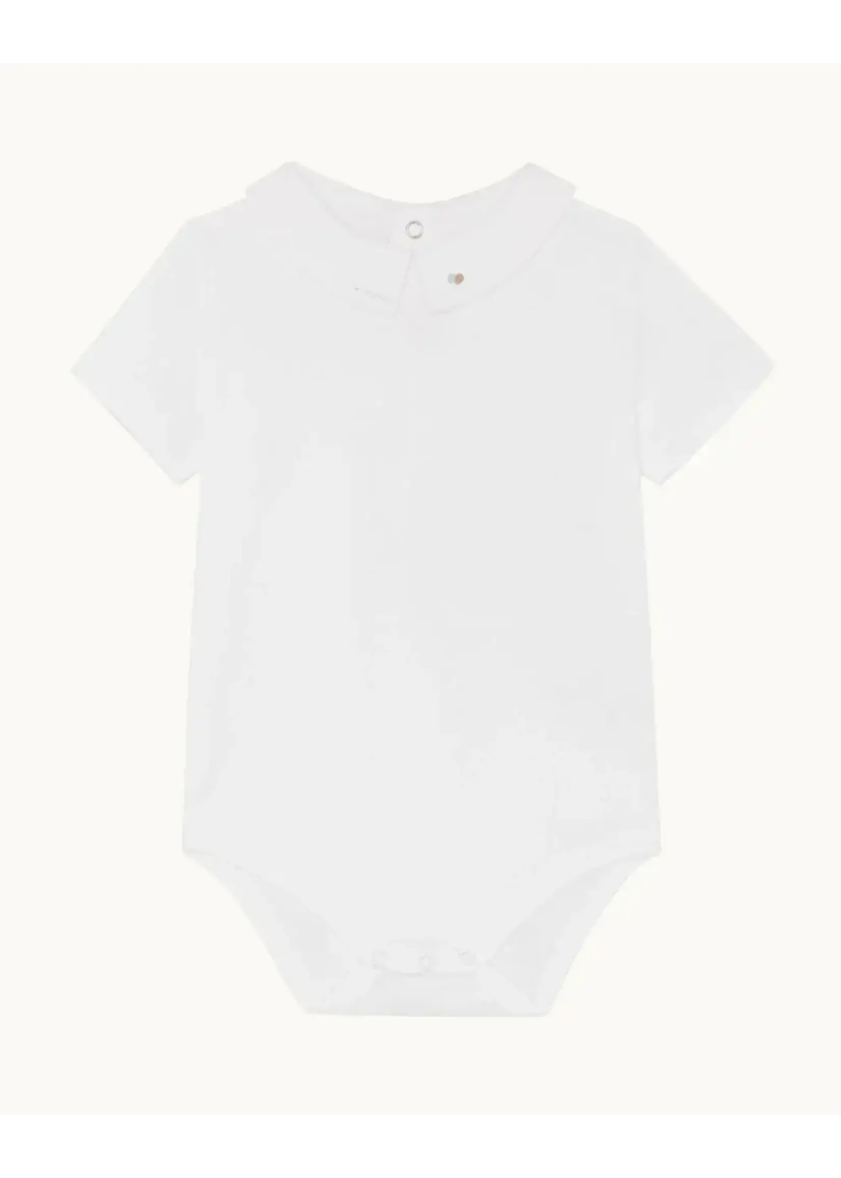 MARIE CHANTAL Aubrey Race Car Embroidered Collar Short Sleeve Onesie