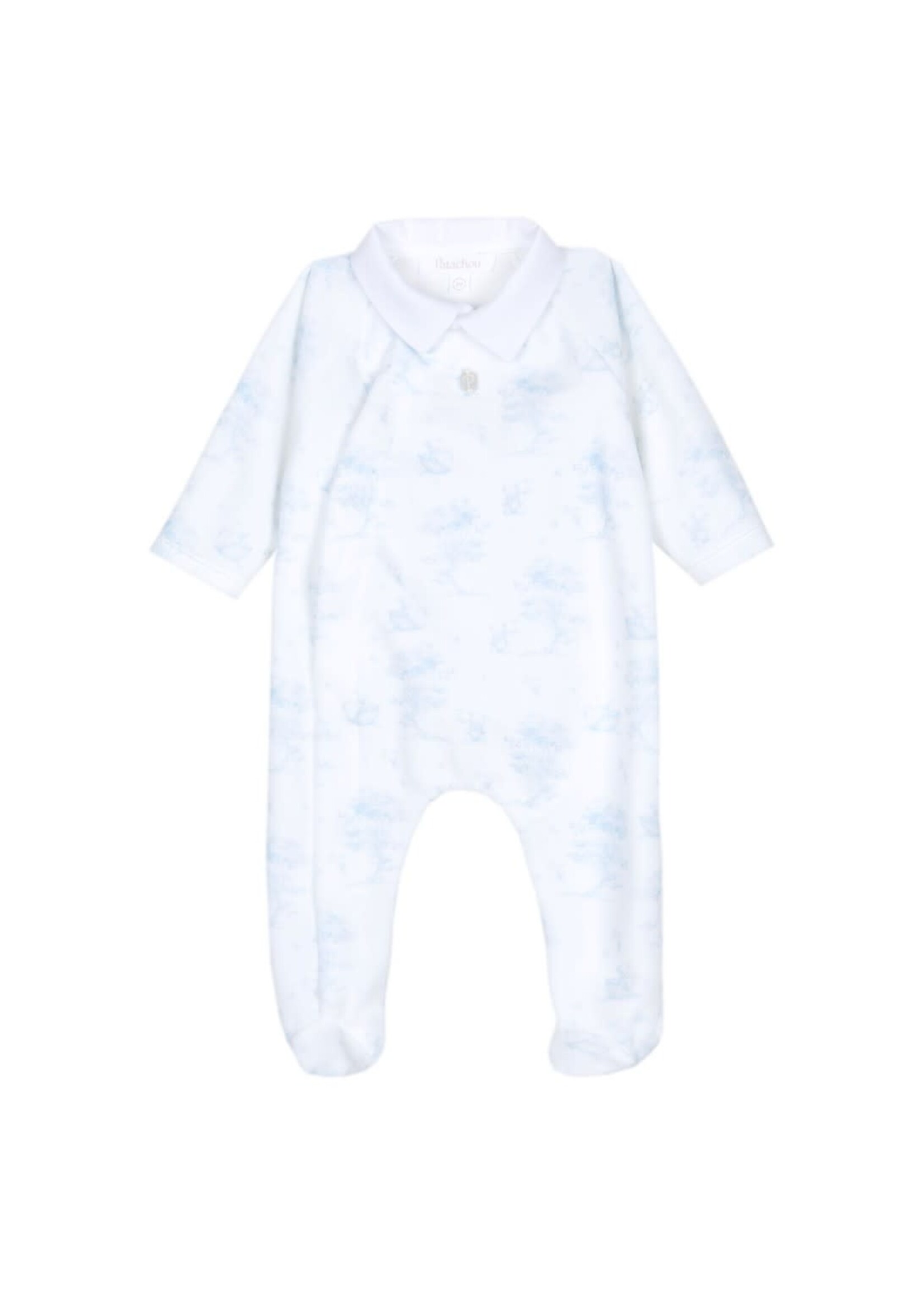PATACHOU Light blue printed babygrow