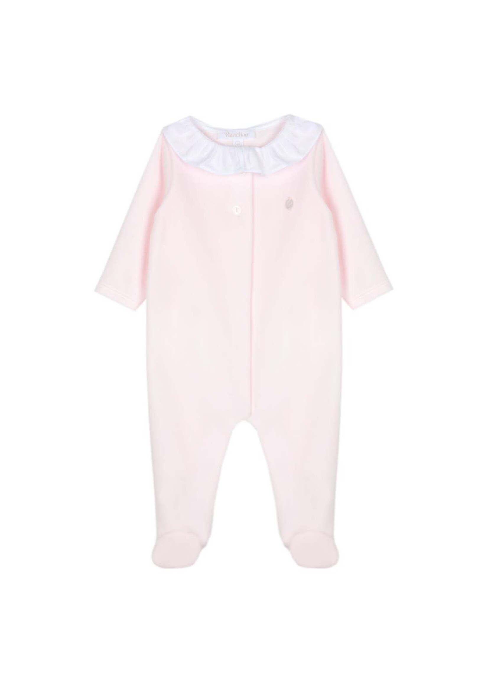 PATACHOU Pink ruffled collar babygrow