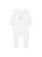 PATACHOU Ecru babygrow with floral embroidery
