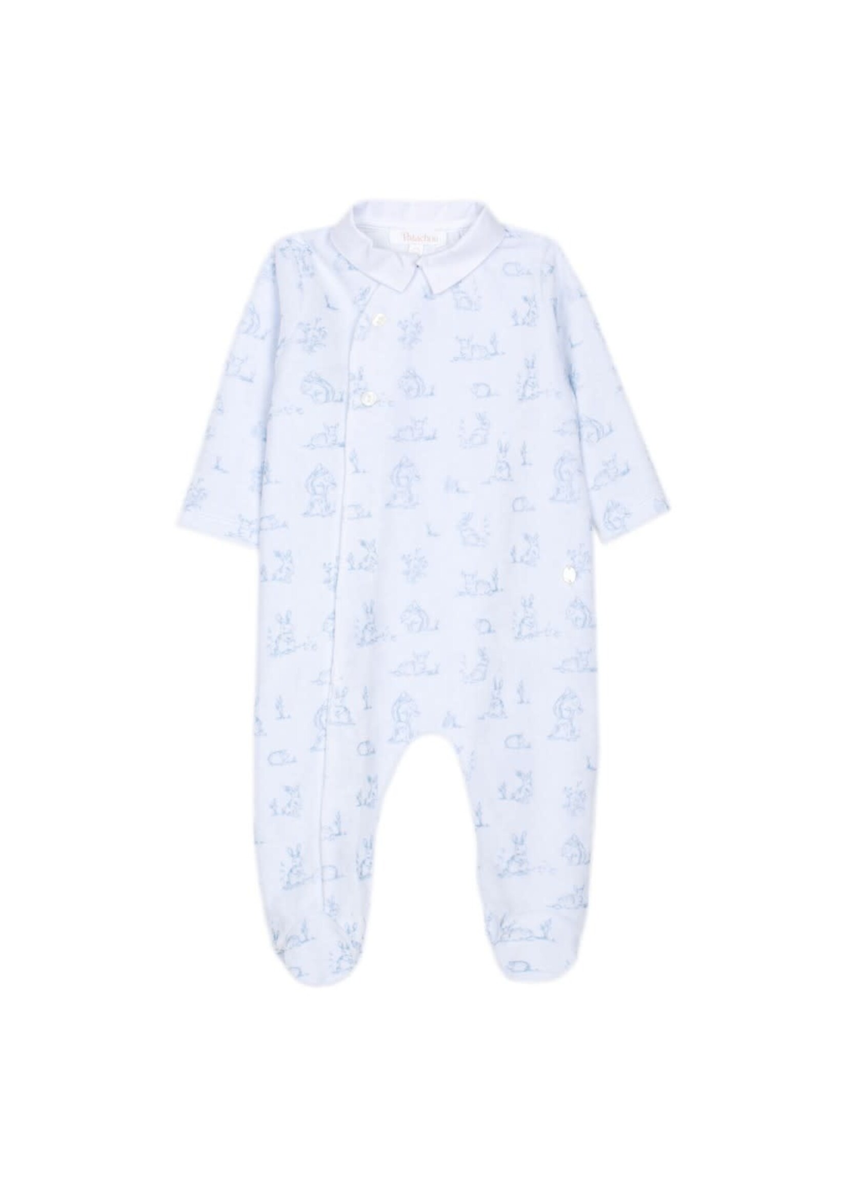 PATACHOU Indigo blue printed babygrow