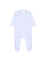 PATACHOU Light blue babygrow with smocked detail