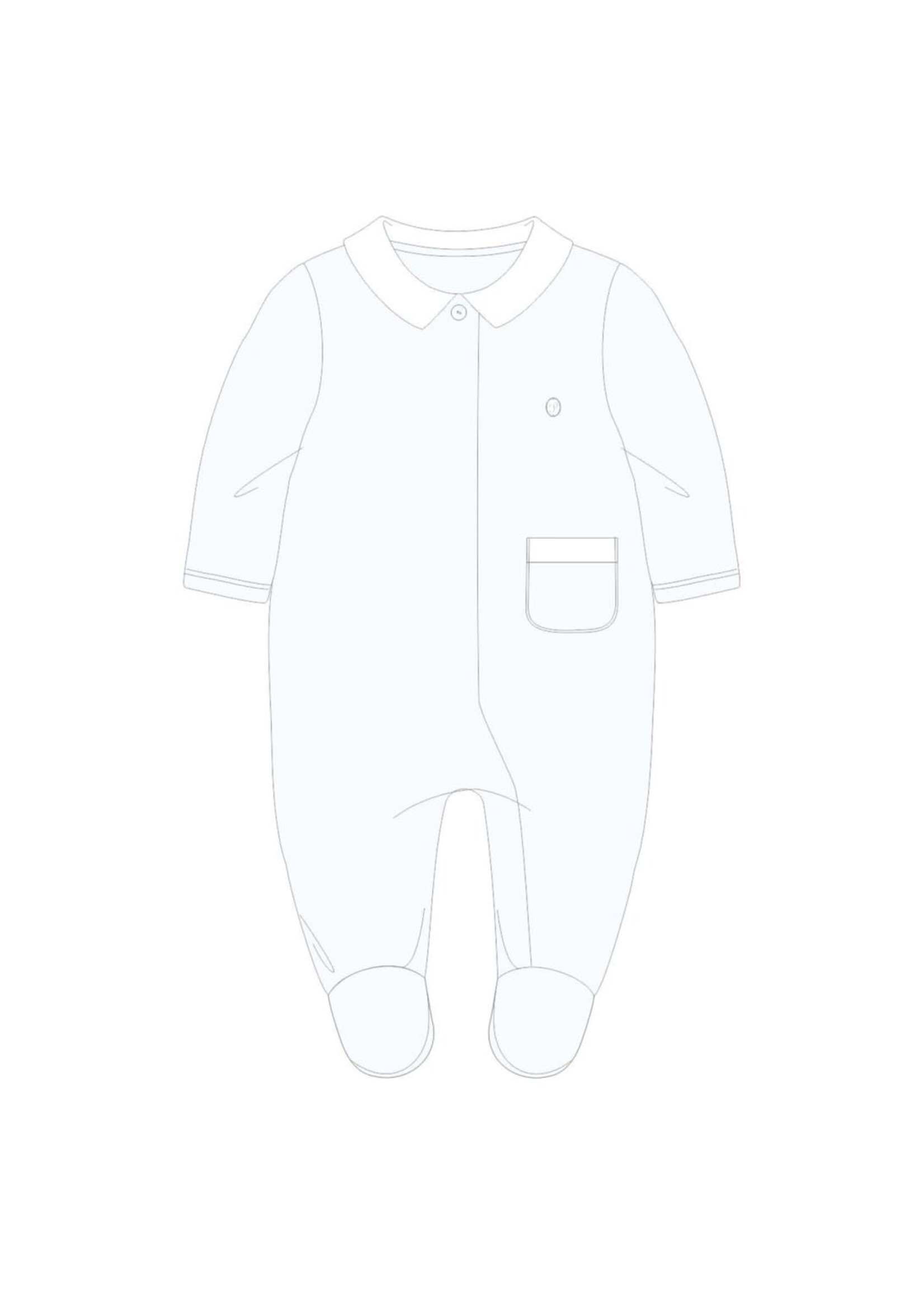PATACHOU Light blue babygrow with pocket