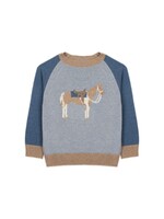 PATACHOU Light blue knit sweater with front design