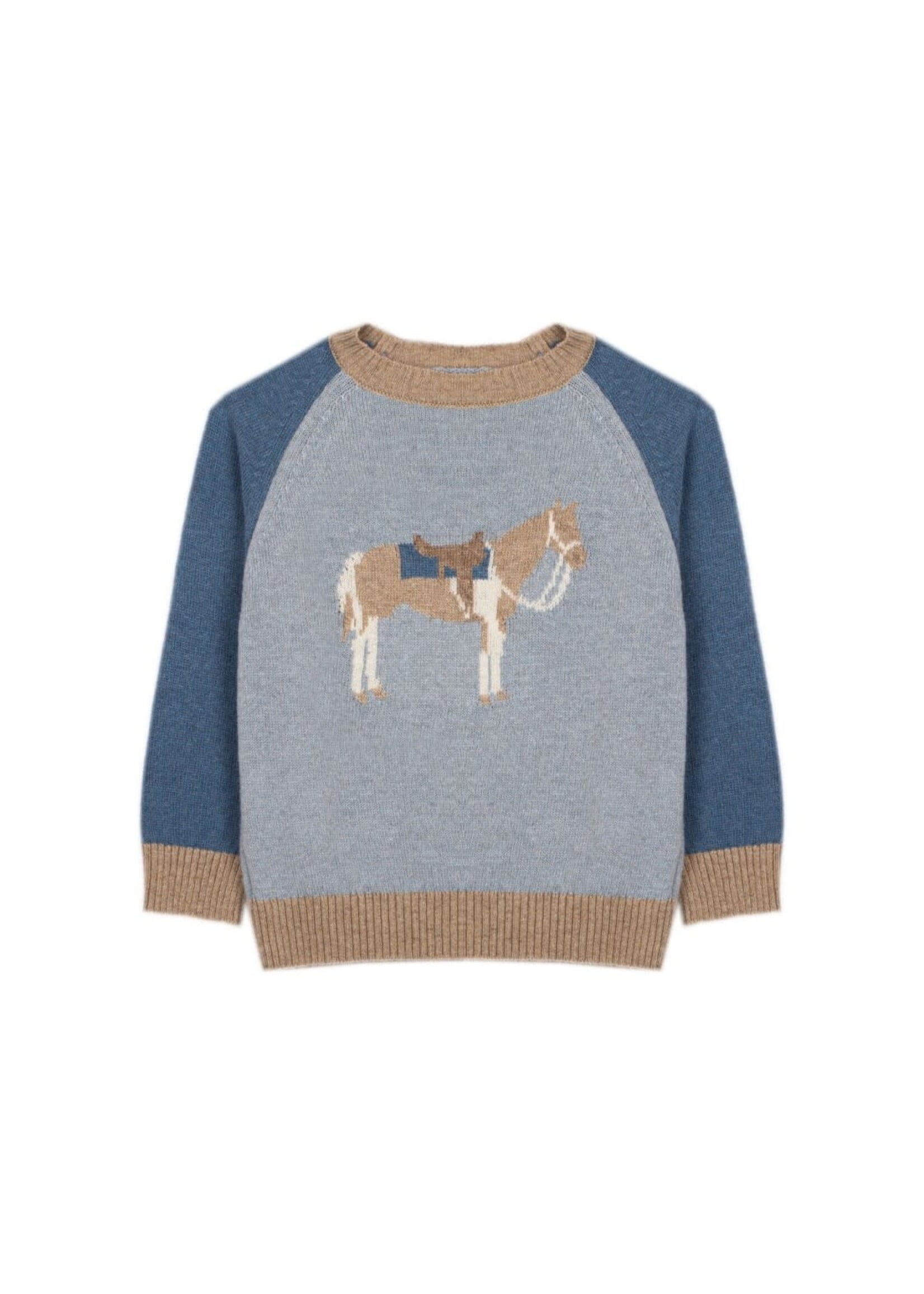 PATACHOU Light blue knit sweater with front design