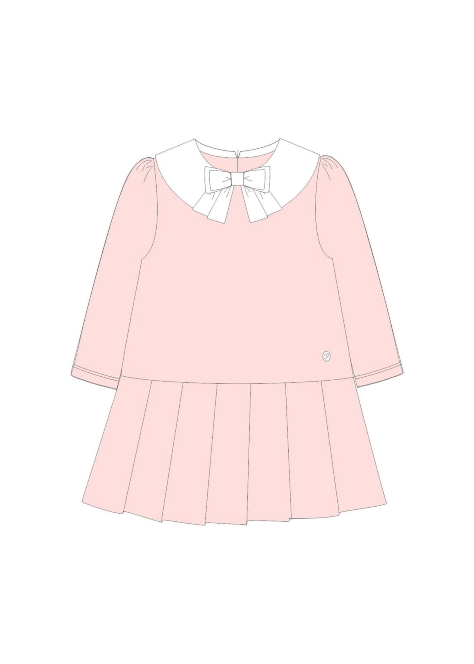PATACHOU Pale pink dress with white collar and bow