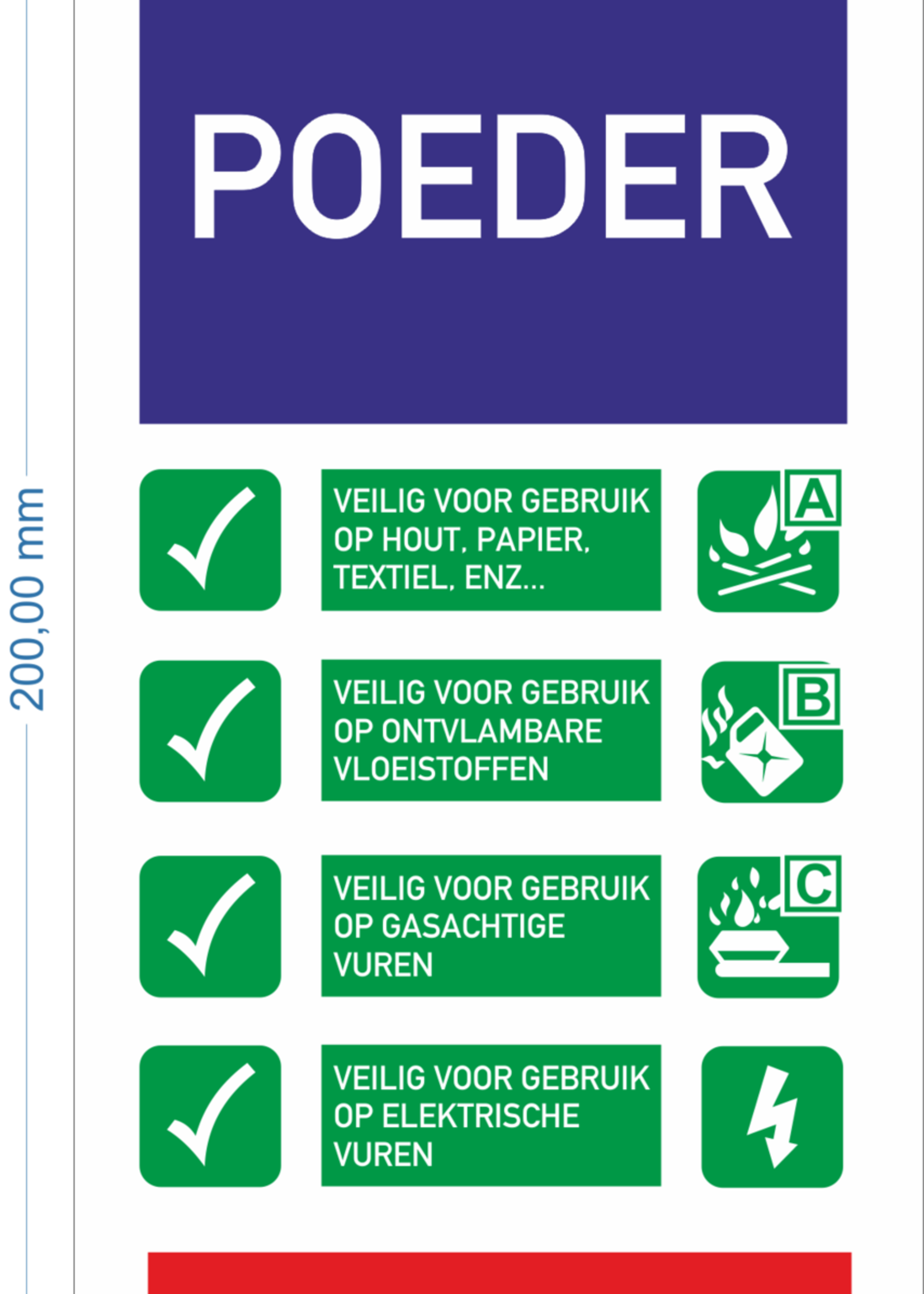 Pictogram gebruiksaanwijzing Poeder (zelfklevend)