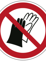 Huismerk Dragen van handschoenen verboden