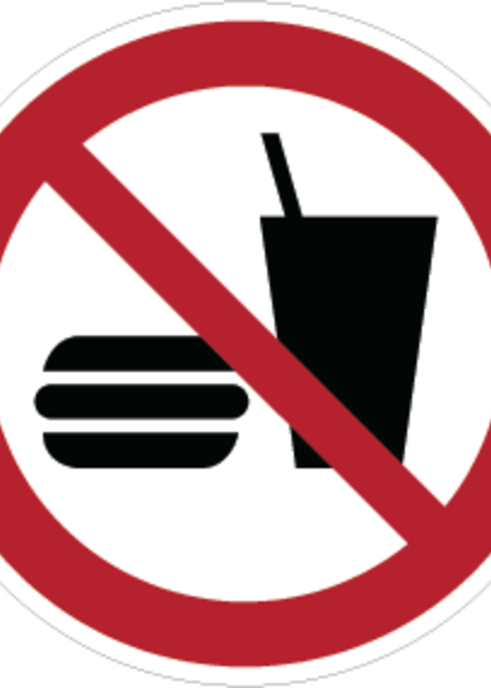 Huismerk Eten en drinken verboden pictogram