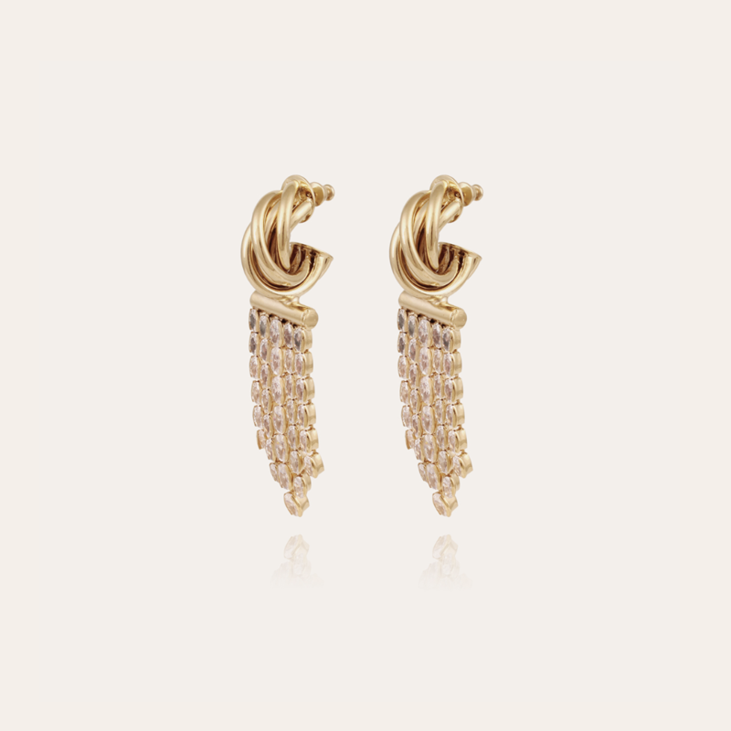 Gas Bijoux Gas Bijoux 557452 Atik Riviera earrings gold ( goud ) L 7,5 CM & W 1,8 CM - Dames oorbellen