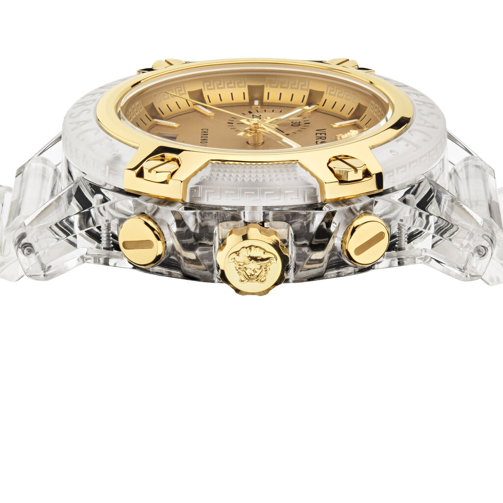 Versace Versace VEZ700121 Icon Active Chronograaf ( transparant & goud ) 44 mm horloge