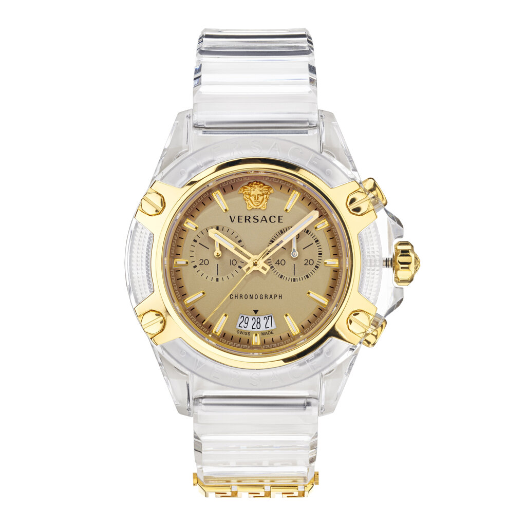 Versace Versace VEZ700121 Icon Active Chronograaf ( transparant & goud ) 44 mm horloge