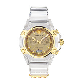 Versace Versace VEZ700121 Icon Active Chronograaf ( transparant & goud ) 44 mm horloge