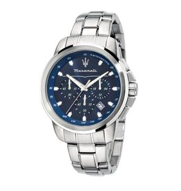 Maserati Maserati R8873621002 Successo chronograaf (zilver/blauw) 44mm heren horloge