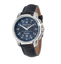 Maserati Maserati R8851121003 Successo watch zilver blauw 44mm heren horloge