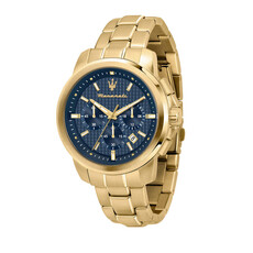 Maserati Maserati R8873621021 Successo Chronograaf (goud/blauw) 44mm heren horloge