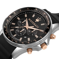 Maserati Maserati R8871640002 Sfida chronograaf watch (zilver/zwart-rosé goud) 44mm heren horloge