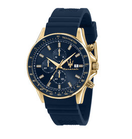 Maserati Maserati R8871640004 Sfida chronograaf watch (goud/blauw) 44mm herenhorloge