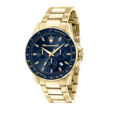 Maserati Maserati R8873640008 Sfida chronograaf (goud/blauw) 44mm heren horloge