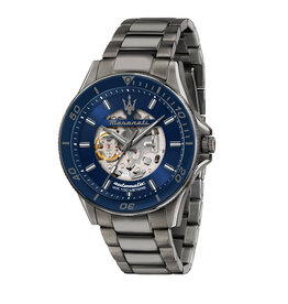 Maserati Maserati R8823140009 Sfida automaat skeleton watch (gunmetal blauw) 44mm heren horloge