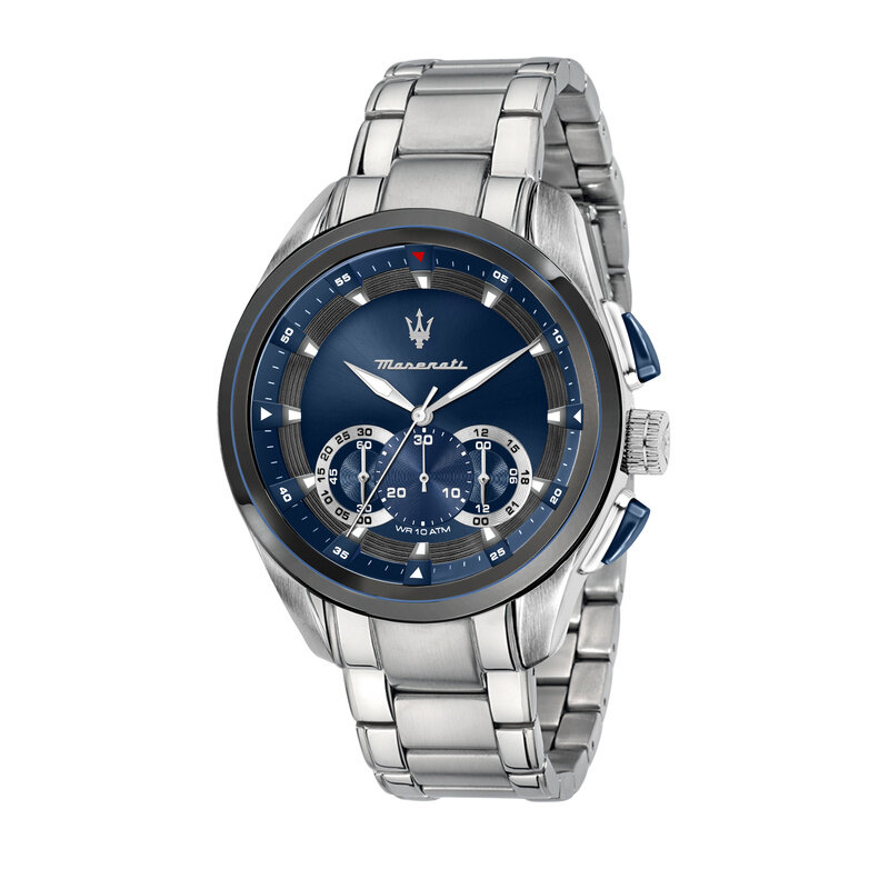 Maserati Maserati R8873612014 Traguardo chronograaf watch (zilver/blauw) 45mm  heren horloge