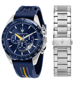 Maserati Maserati R8871612039 Traguardo chronograaf watch "MODENA EDITION" (zilver/blauw) 45mm heren horloge