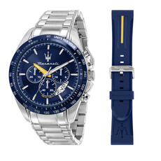 Maserati Maserati R8871612039 Traguardo chronograaf watch "MODENA EDITION" (zilver/blauw) 45mm heren horloge
