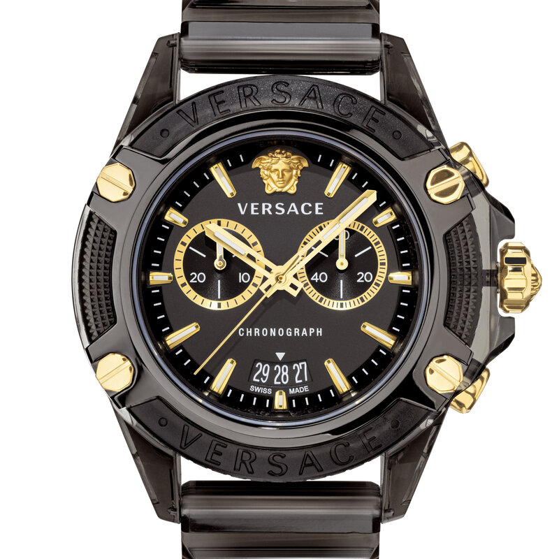 Versace Versace VEZ700421 Icon Active Chronograaf (zwart/goud) 44 mm horloge