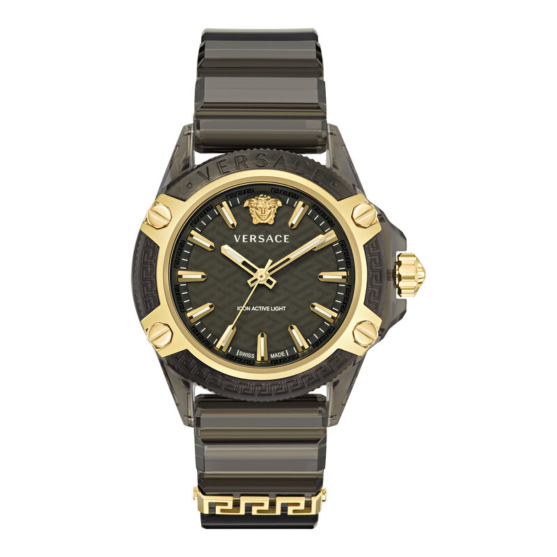 Versace Versace VE6E00123 Icon Active Indiglo (zwart/goud) 42 mm horloge