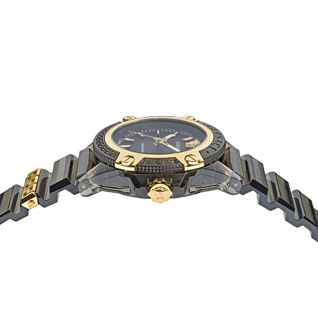 Versace Versace VE6E00123 Icon Active Indiglo (zwart/goud) 42 mm horloge