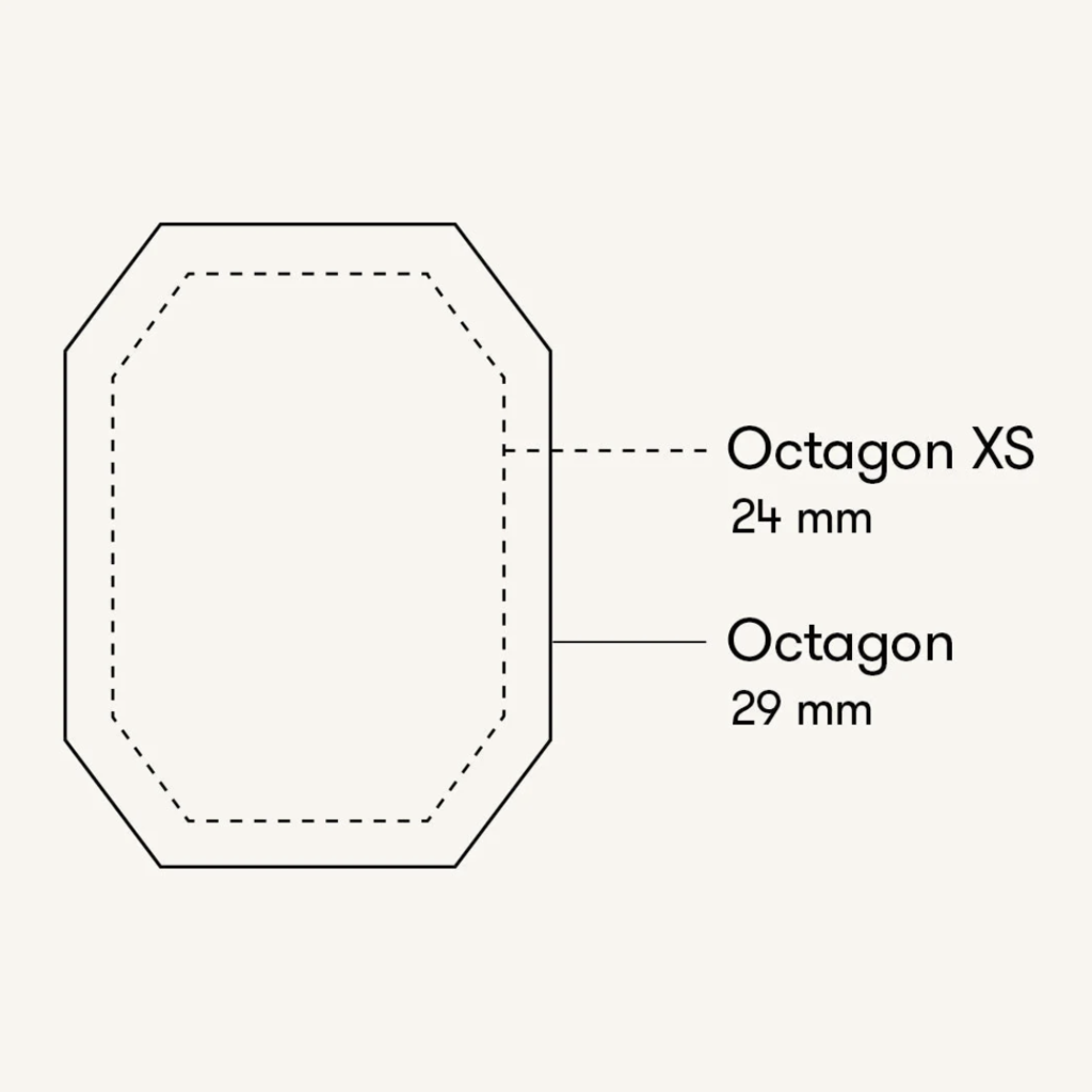 Rosefield Rosefield OBGSG-O61 Octagon XS Black Sunray Steel Gold dames horloge