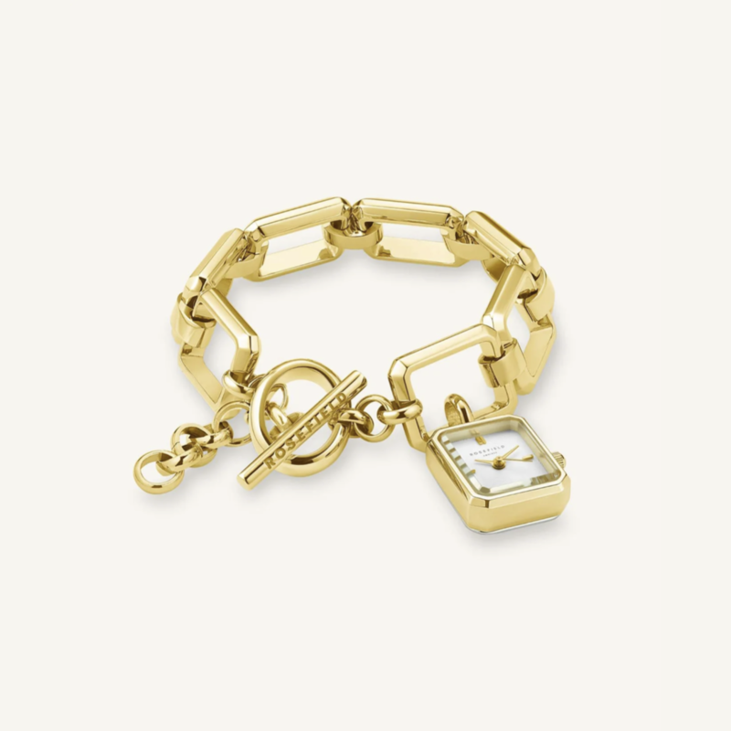 Rosefield Rosefield SWGSG-O52 The Octagon Charm Chain White Gold dames horloge