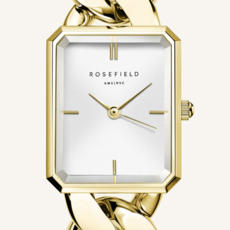 Rosefield Rosefield SWGSG-O55 The Octagon XS Chain Watch Studio Edition White Gold dames horloge