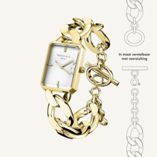 Rosefield Rosefield SWGSG-O55 The Octagon XS Chain Watch Studio Edition White Gold dames horloge