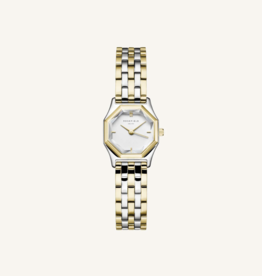 Rosefield Rosefield GWSSS-G03 Gemme White Steel Duotone Silver Gold dames horloge