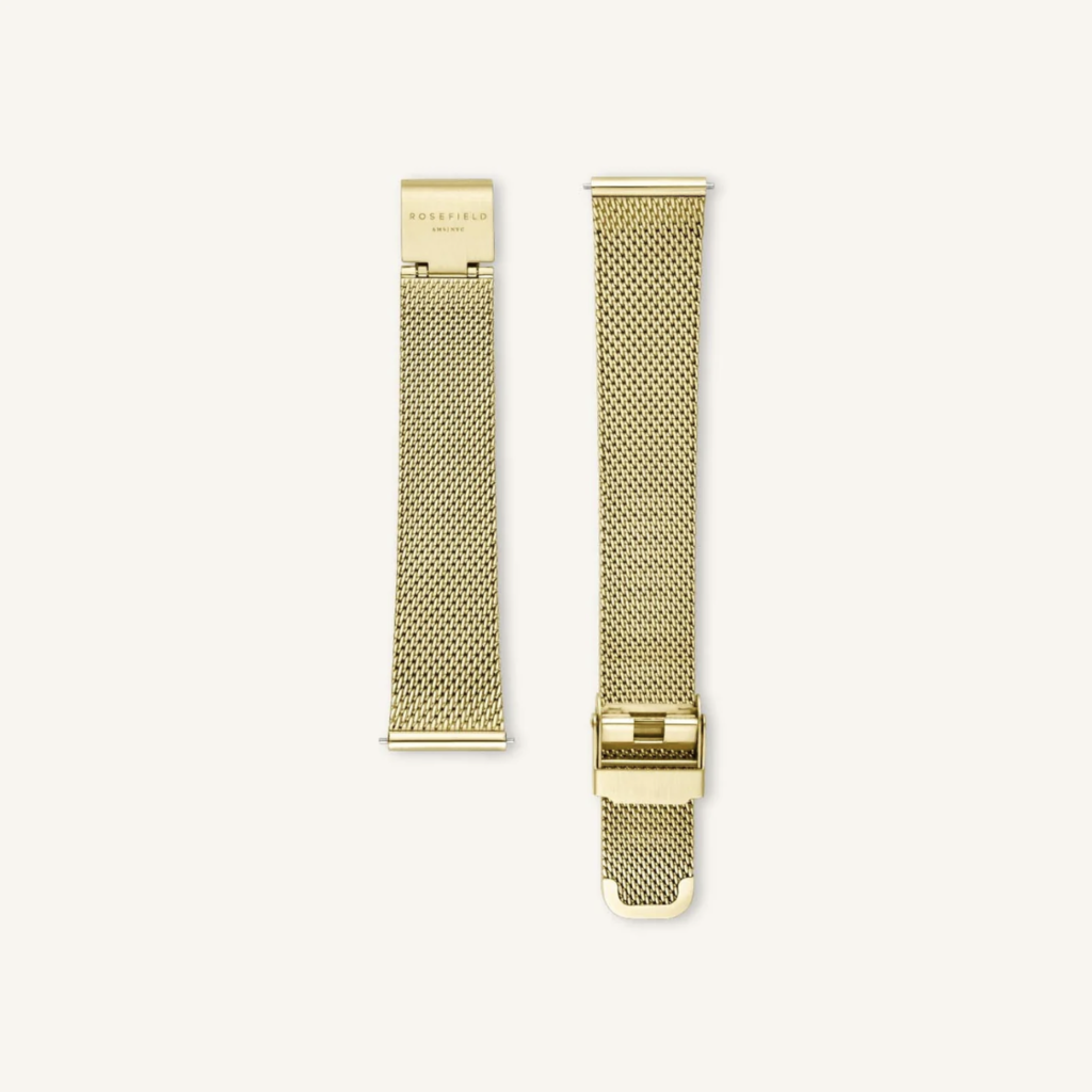 Rosefield Rosefield RMGMG-R06 Pearl Edit Mesh White MOP Gold dames horloge