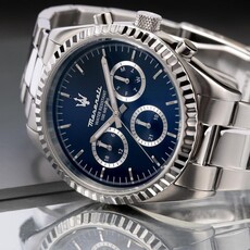 Maserati Maserati R8853100022 Competizione Chronograaf watch zilver blauw 43 mm heren horloge