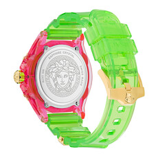 Versace Versace VE6E00423 Icon Active Indiglo (roze/lime groen) 42 mm horloge