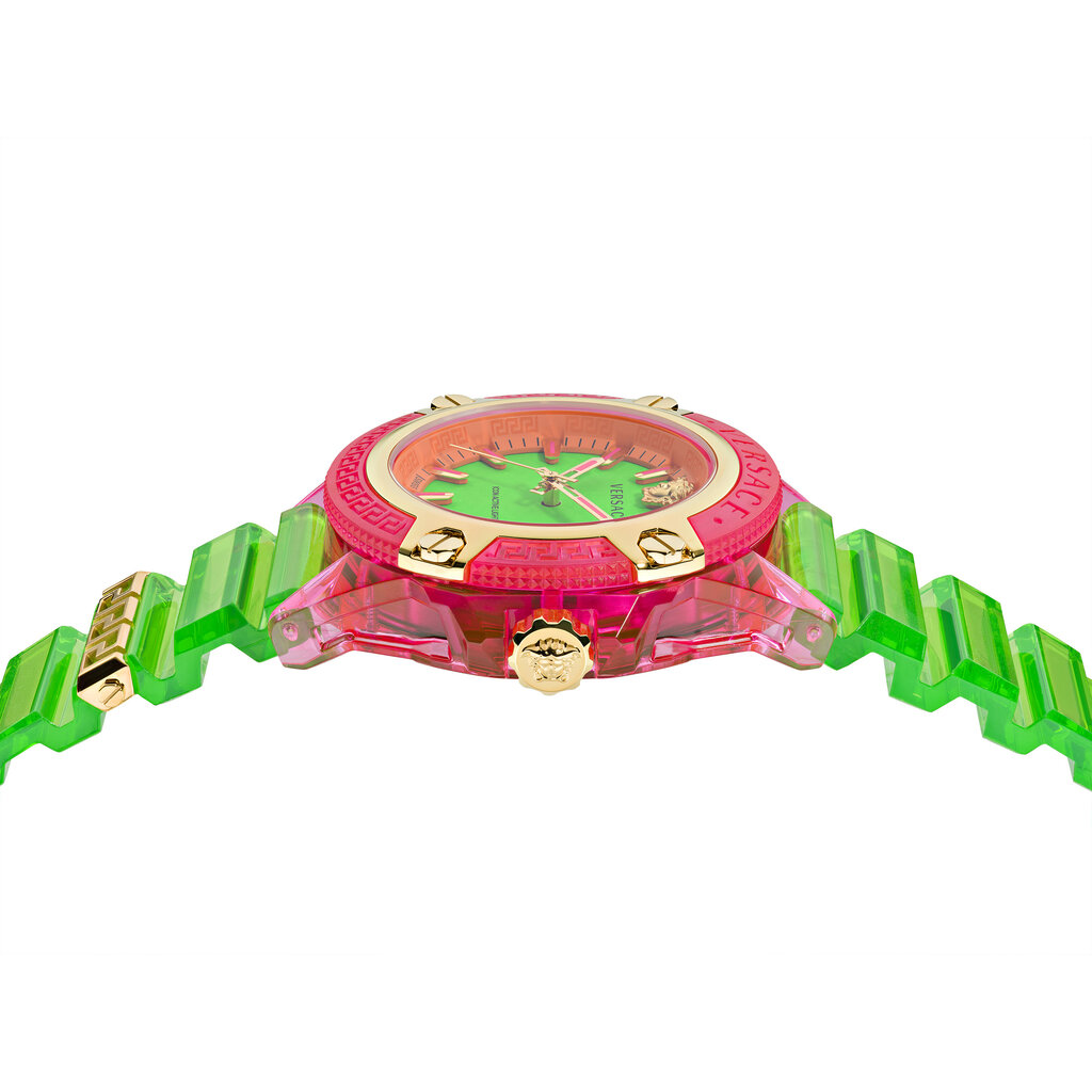 Versace Versace VE6E00423 Icon Active Indiglo (roze/lime groen) 42 mm horloge