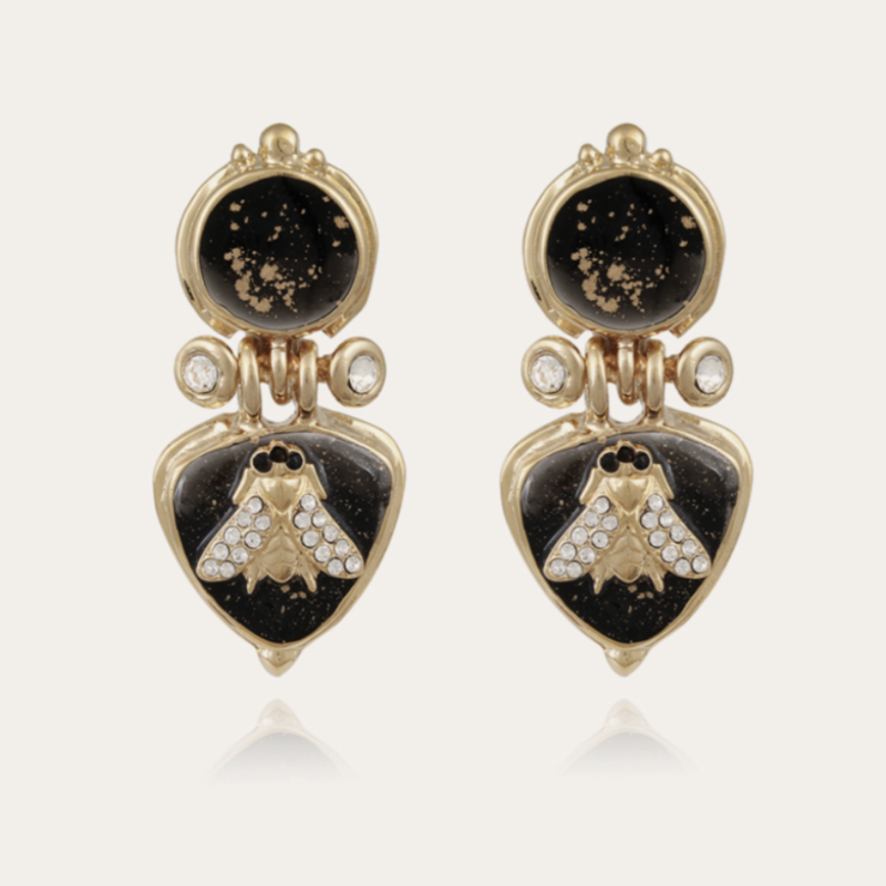 Gas Bijoux Jewelry Gas Bijoux oorbellen 512890 Earrings Colorado black & gold - L 5 cm - W 2,5 cm