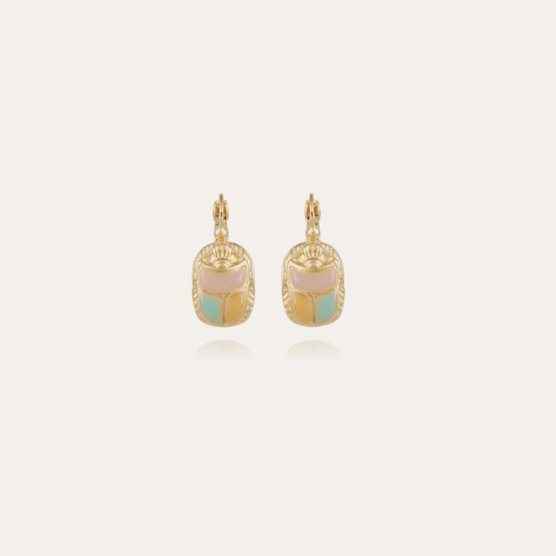 Gas Bijoux Jewelry GAS Bijoux Oorbellen 162145 Earrings Scaramouche orange pink mint gold - L 3,5 CM - W 1,2 CM