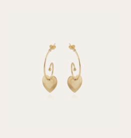 Gas Bijoux Jewelry GAS Bijoux Oorbellen 308156 celine/mini/o Love goud - L 4 CM hart 1,8 CM
