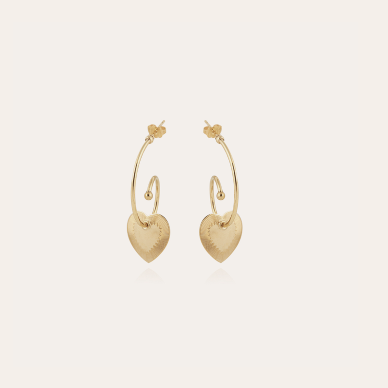 Gas Bijoux Jewelry GAS Bijoux Oorbellen 308156 celine/mini/o Love goud - L 4 CM hart 1,8 CM