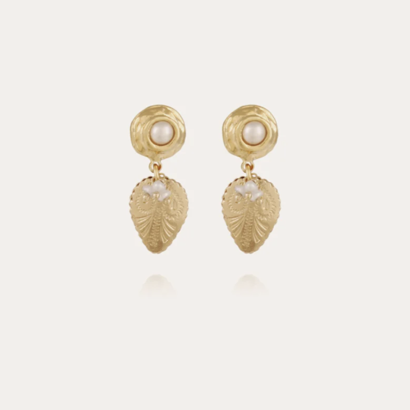 Gas Bijoux Jewelry Gas Bijoux oorbellen 308760 Earrings Melodie earrings Pearl & Gold L 3,5 / W 1,3 CM