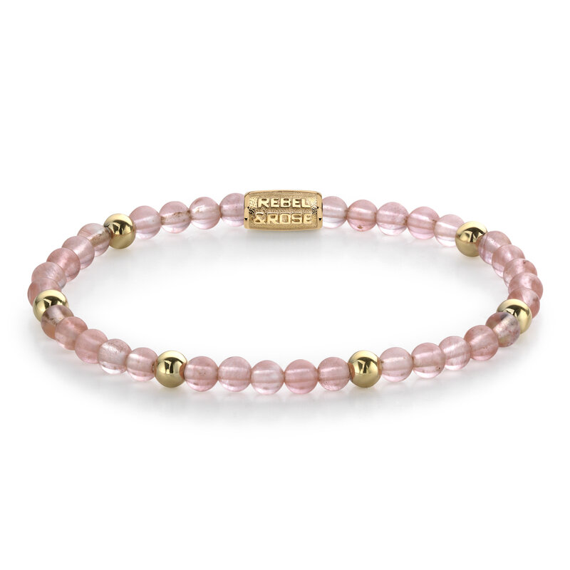 Rebel & Rose Rebel & Rose armband RR-40062-G-L Cherry Rose kralen 4MM