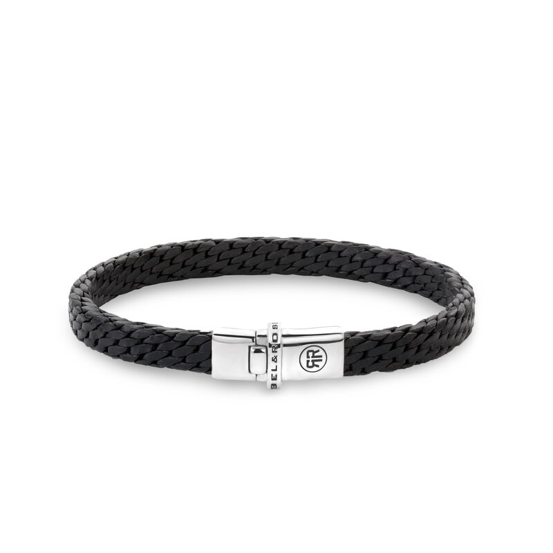 Rebel & Rose Rebel & Rose armband RR-L0159-S-M Mastery Collection - Woven Small Black