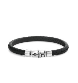 Rebel & Rose Rebel & Rose armband RR-L0133-S-L Half Round Braided Blac