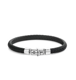 Rebel & Rose Rebel & Rose armband RR-L0133-S-M Half Round Braided Black