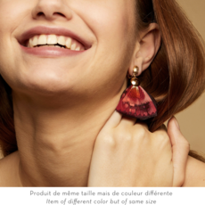 Gas Bijoux Jewelry Gas Bijoux veren oorbellen Bermudes Earrings gold yellow red - L 6 cm - W 4 cm