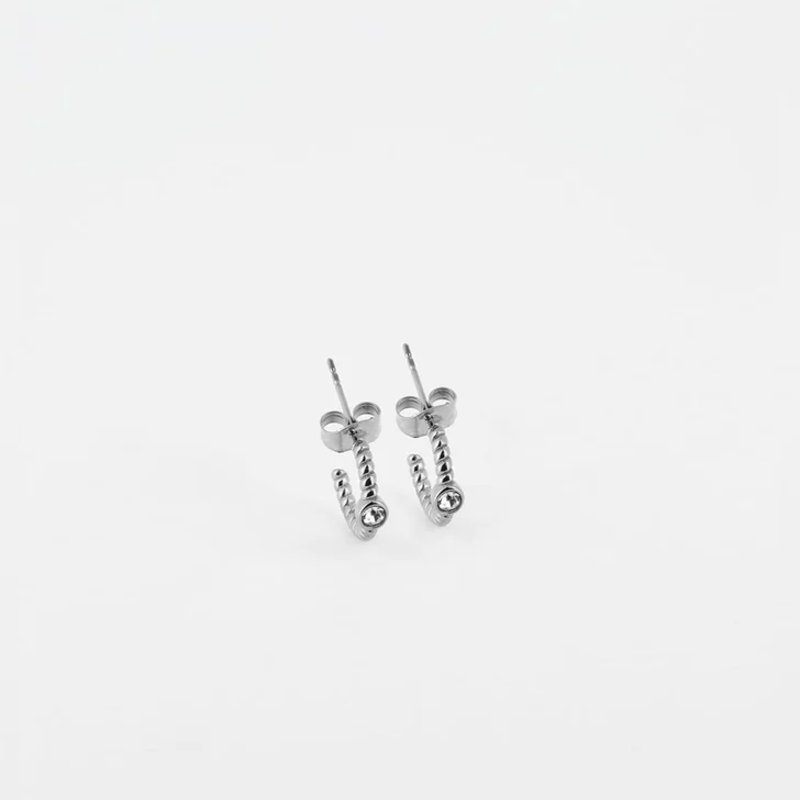 Zag Bijoux ZAG Bijoux oorbellen SEC15330-00WHT Samy earrings silver zirkonia 12 mm
